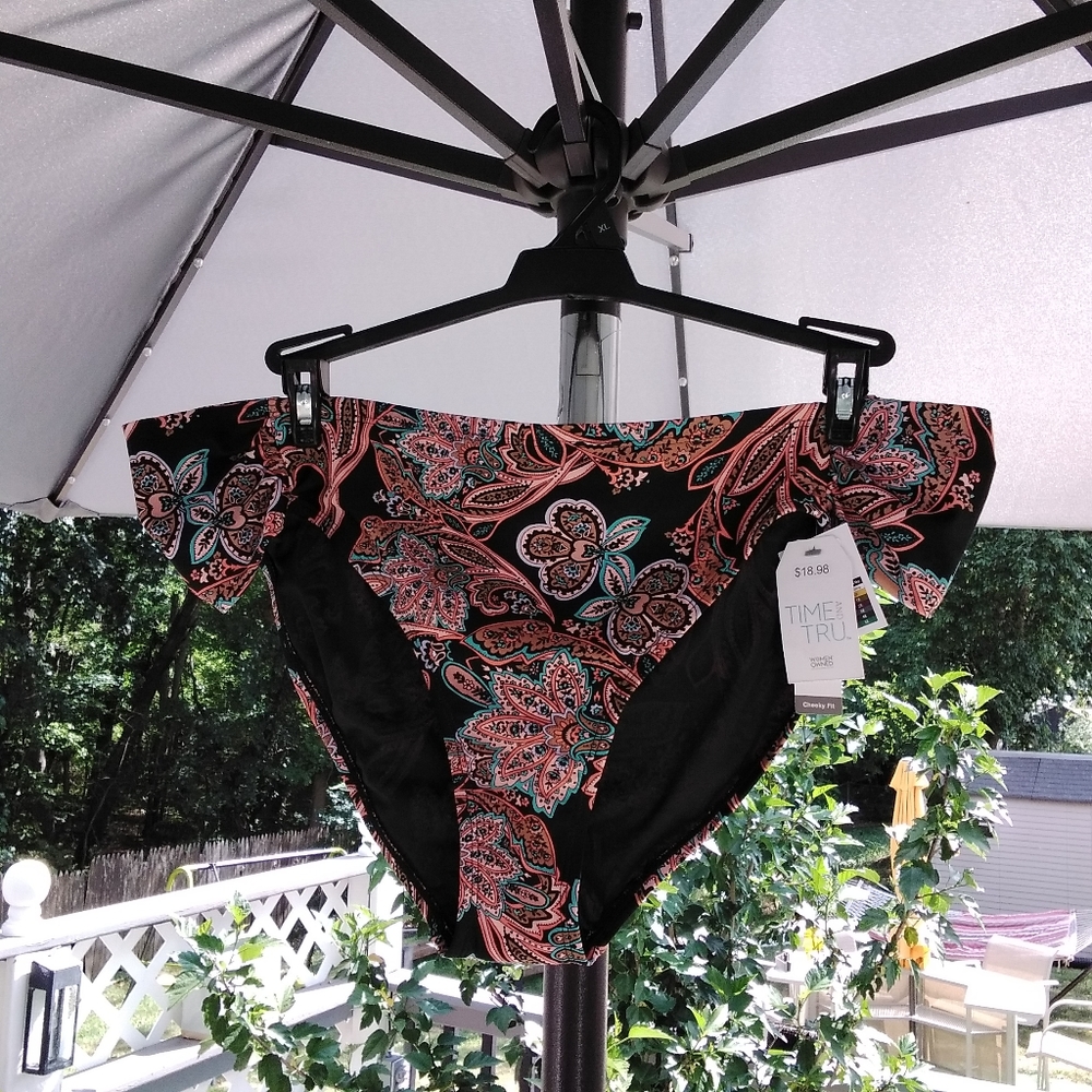 Time And Tru  Women's Plus Size 1X Low-rise Cheeky Swim Bottom